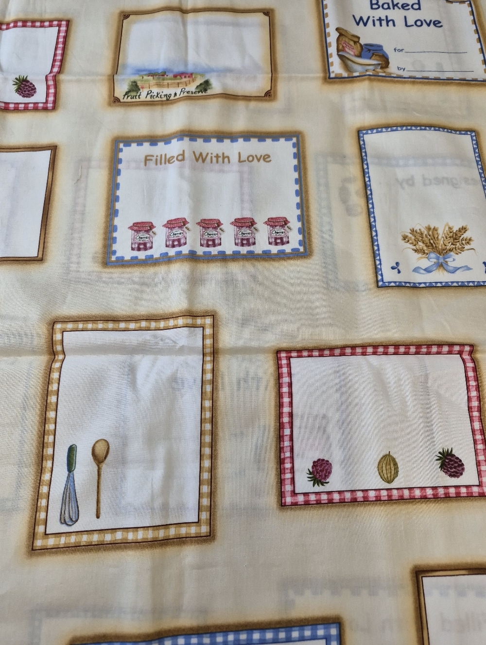 Vintage MBT Recipe Card Fabric 33x43